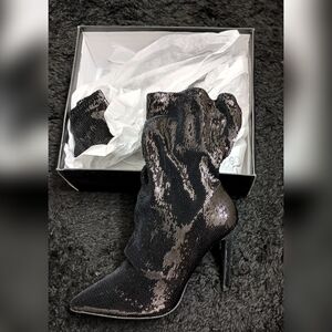 Elegant Black Sequin Women's Boots